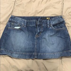 Express jean skirt with rhinestones